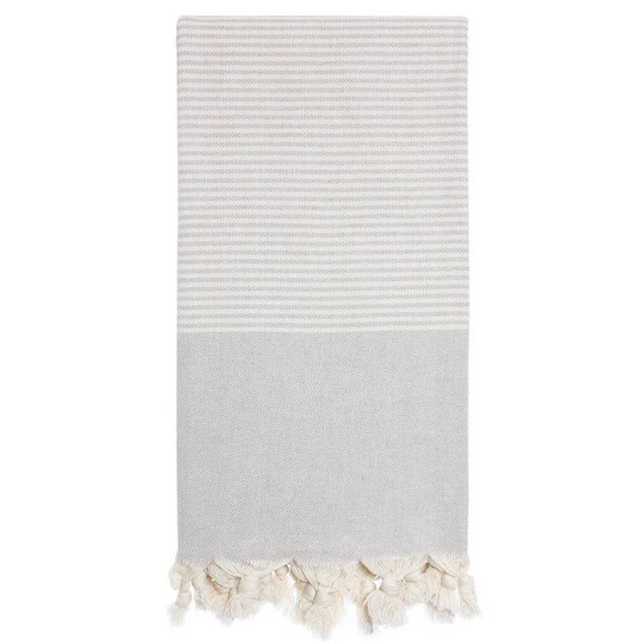 Sand Free Light Gray 100% Turkish Cotton Beach Bath Towel - Picture 2 of 2